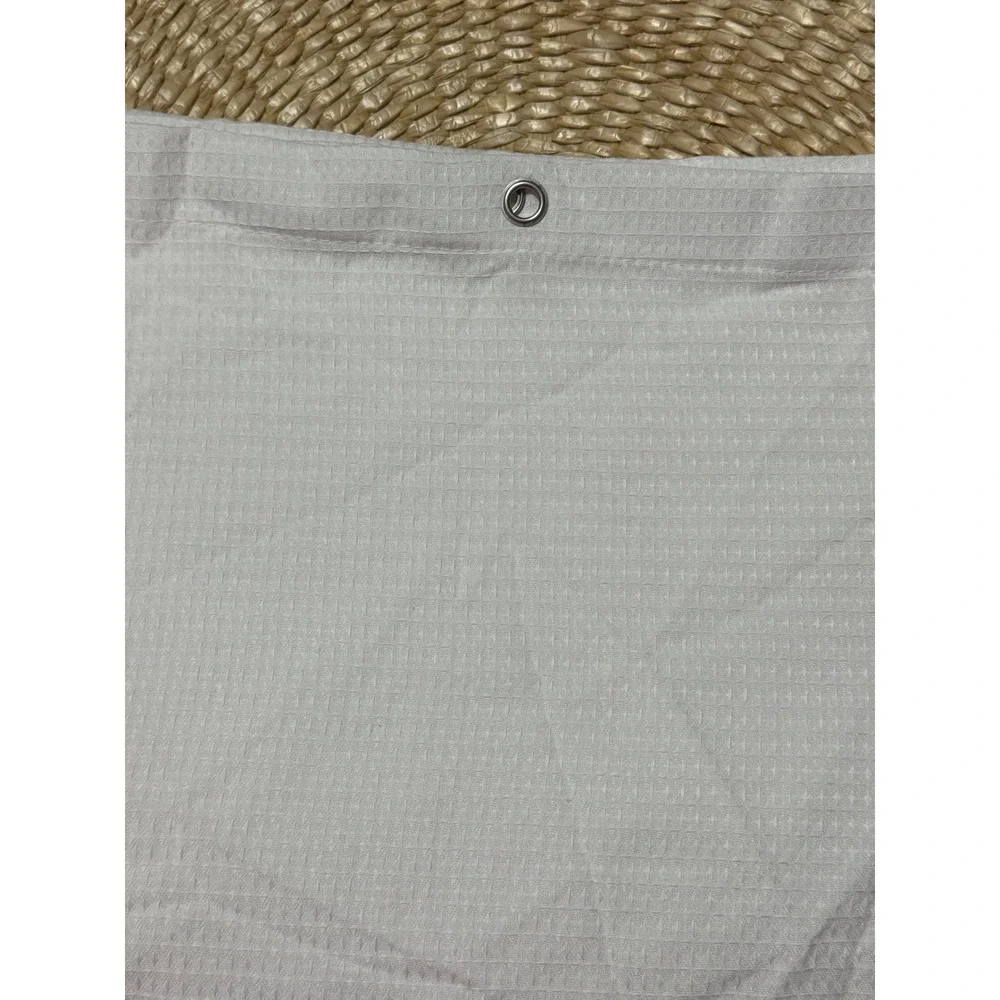 White Waffle Weave Shower Curtain 72x72 Hotel Spa Bathroom‎ Decor 11 Grommets